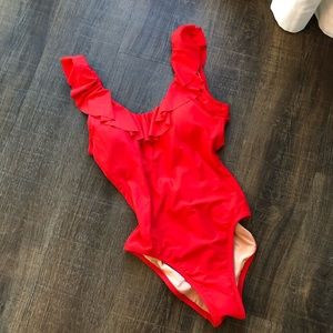 J. Crew one piece ruffle swimsuit